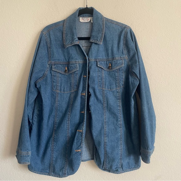 Mainstreet Blues stretch Blue Denim Jacket size 18W cotton lightweight timeless - Picture 7 of 8